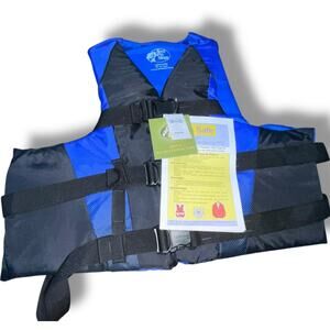 Bass Pro Shops Life Jacket Vest Adult Large XL Type 3 PFD Boating Fishing Blue